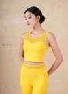 [LUX03D] Áo Tập Yellow Jacquard Lace