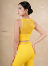 [LUX03D] Áo Tập Yellow Jacquard Lace