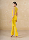 [LUX03D] Quần Tập Loe Yellow Jacquard Lace