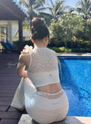 [LUX03C] Set Ống Loe Jacquard Lace